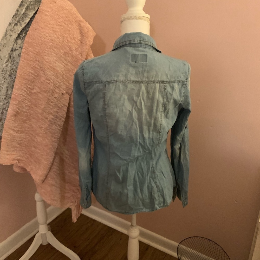 Denim button down top - Picture 2 of 2